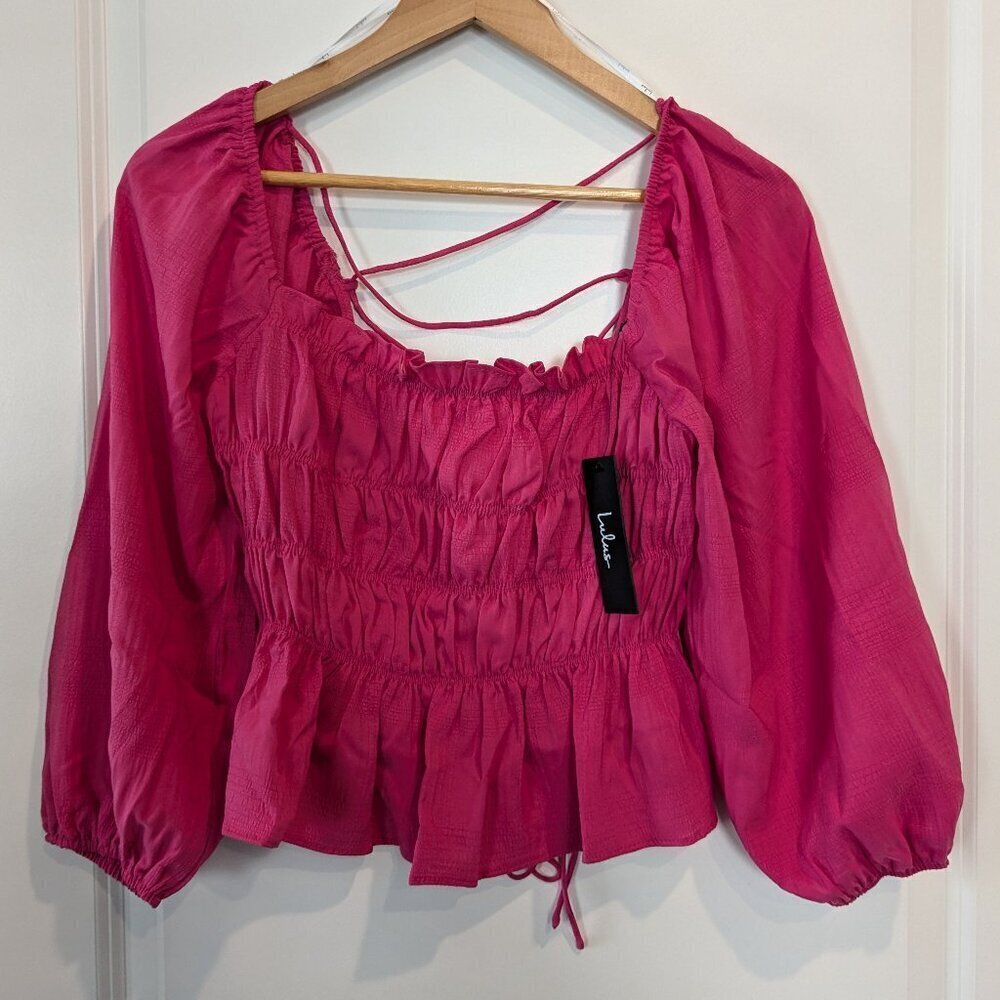 Lulus Peasant Top Pink Small - Picture 5 of 13